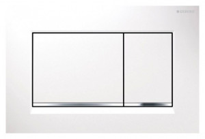 Clapeta actionare Geberit Sigma 30 Alb-Crom-Alb - Img 1