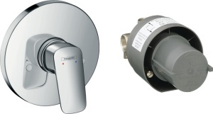 Corp incastrat + ornament baterie dus Hansgrohe Logis crom (13620180 + 71606000) - Img 2