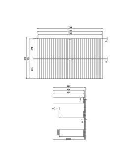 Dulap baie suspendat Cersanit Tirso 80 cm pentru lavoar, MDF, casmir mat - Img 3