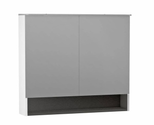 Dulap cu oglinda Oristo Beryl 80.2x71x15 cm, alb mat - Img 3