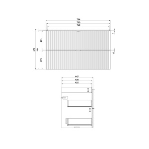 Dulap suspendat pentru lavoar Cersanit Tirso Fiord mat, 80 cm - Img 4