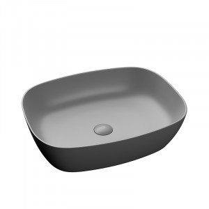 Lavoar baie dreptunghiular pe blat Bristol 50x40x14 cm, gri mat
