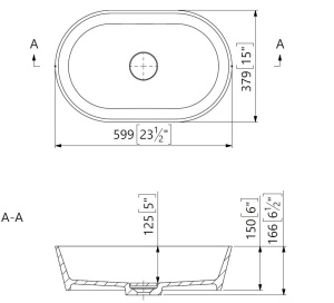 Lavoar compozit cu montare pe blat, Foglia Evo 60x40 cm, teracota mat - Img 4