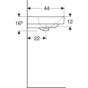 LAVOAR GEBERIT SMYLE SQUARE 55X44 CU ORIFICIU BATERIE SI PREPLIN - Img 4