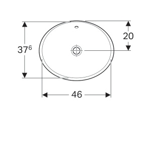 LAVOAR INCORPORAT GEBERIT VARIFORM, OVAL B-50CM, T-40CM, PREAPLIN VIZIBIL, GLAZURAT ALB - Img 6