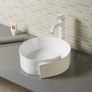 Lavoar pe blat Fluminia Amor, rotund, 44x43x16 cm - Img 3