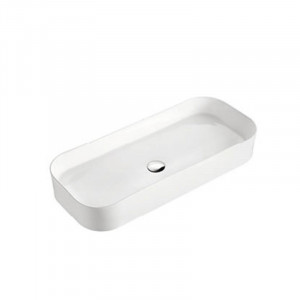 Lavoar pe blat Fluminia Capri-85, dreptunghiular, 85x38.5x13 cm, alb