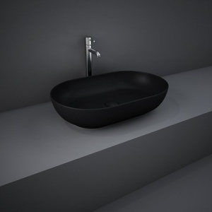 Lavoar pe blat Rak Ceramics Feeling oval, 55x35 cm, negru mat - Img 4