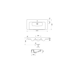 Lavoar pentru mobilier Cersanit Mille 100x48 cm - Img 4