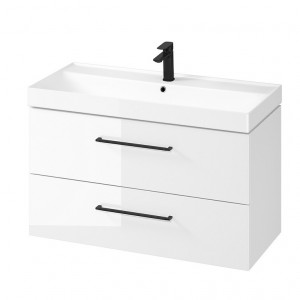 Mobilier suspendat Cersanit Larga pentru lavoar 100 cm, alb - Img 3