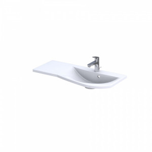 Mobilier suspendat Oristo Opal cu lavoar Opal dreapta, 90 cm, alb lucios