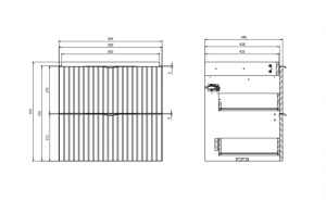 Mobilier suspendat pentru blat Cersanit Tirso negru mat, 60 cm - Img 3
