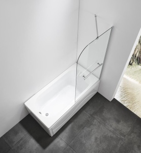 Paravan cada cu portprosop Belform Nanoglass 80x140 cm, sticla 6 mm, profil crom - Img 2