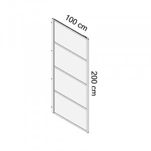 Paravan dus Walk-In Mediterraneo Black 4 100xH200 cm, sticla 8 mm, negru - Img 2