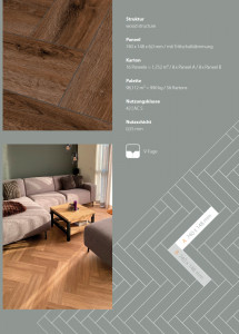 Parchet SPC Falquon The Floor Herringbone P6003, Calm oak - Img 2