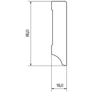 Plinta Mdf Egger Hamburg cubic, 80x18x2400 mm, alba - Img 2
