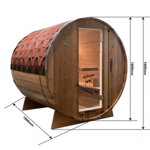 Sauna finlandeza de exterior Sanotechnik Bergen, 3-4 persoane, 180x180x188 cm - Img 4