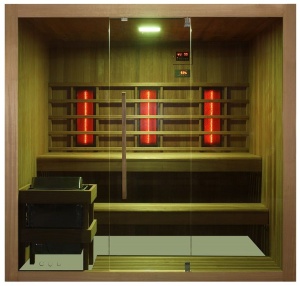 Sauna mixta, finlandeza si infrarosu Sanotechnik Kotka, 4-5 persoane, 150x200x190cm - Img 4