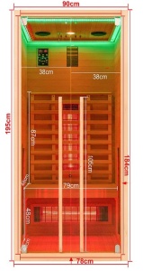 Sauna uscata Sanotechnik Ruby, 1 persoana, 90x100x195 cm - Img 7