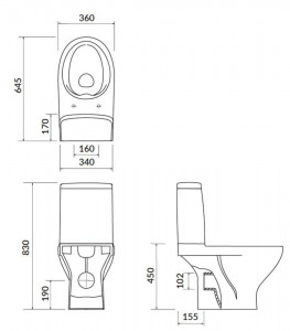 Set 675 vas wc pe pardoseala Cersanit Moduo Clean on rezervor 011 capac slim softclose alb - Img 3