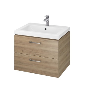 SET 808 Mobilier suspendat cu lavoar Cersanit Lara Como, 60 cm, nuc