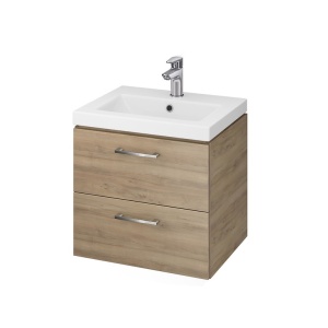 SET 820 Mobilier suspendat cu lavoar Cersanit Lara Como, 50 cm, nuc