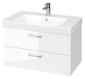 SET B348 Mobilier suspendat cu lavoar Cersanit Lara Mille, 80 cm, alb