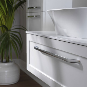 Set dulap baza suspendat Kolpasan Blanche cu lavoar alb-antracit, 75 cm, alb - Img 2