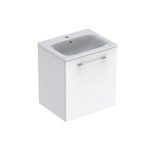 SET LAVOAR CU MARGINE INGUSTA SI MOBILIER SELNOVA SQUARE CU O USA 60 ALB - Img 4