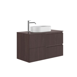 Set mobilier suspendat cu blat Gala Canaletto 100 cm, nuc negru