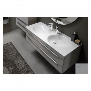 Set mobilier suspendat Kolpasan Malaya cu lavoar 140 cm, gri inchis