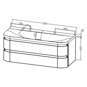 Set mobilier suspendat Kolpasan Vittoria cu lavoar 120 cm, bej mat - Img 5