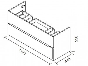 Set mobilier suspendat Oristo Silver si lavoar 2 cuve, 120 cm, gri mat - Img 5