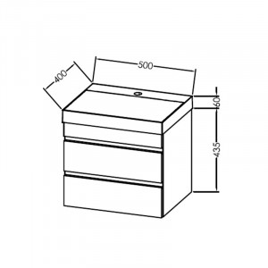 Set mobilier suspendat si lavoar Kolpasan Naomi 50 cm, alb - Img 4
