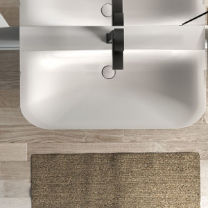 Set mobilier suspendat si lavoar Kolpasan Vittoria 80 cm, alb mat - Img 4