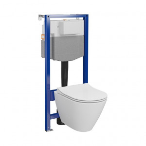 Set rezervor cadru Cersanit C14 AQUA 50 MECANIC, vas wc suspendat CITY BY CERSANIT OVAL CleanON, capac softclose - Img 2