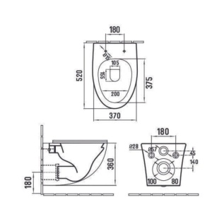 Set vas wc rimless suspendat negru mat, asimetric, cu capac softclose, Foglia Alice - Img 5