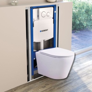 Set vas wc suspendat Oslo cu clapeta si rezervor wc incastrat Geberit Sigma - Img 2