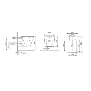 Set vas WC suspendat rimless, cu capac soft close plus rezervor incastrat Alcadrain - Img 2