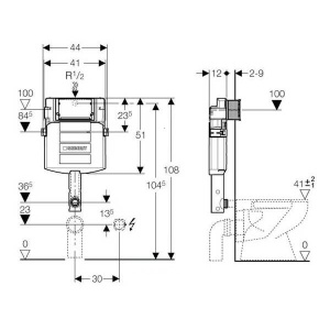 SISTEM INSTALARE CU REZERVOR GEBERIT 12 CM UP 320 CAL. I - Img 5