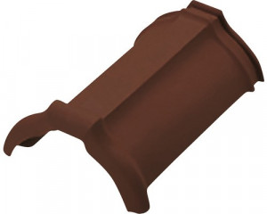 Tigla de coama presata Tondach 19 x 38 cm, maro
