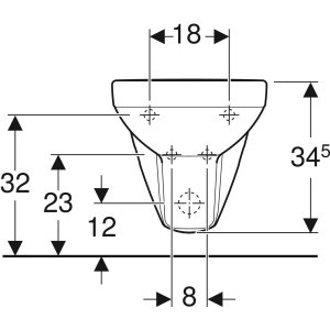 Bideu suspendat Geberit Selnova Square, 53x36 cm - Img 2