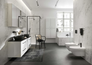 Blat pentru mobilier Cersanit Larga 180 cm, negru marmura - Img 4