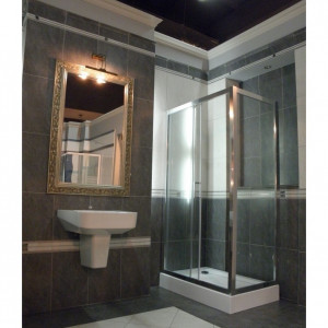 Cabina dus dreptunghiulara Belform Clear, usa culisanta, 110x70 cm, crom - Img 2