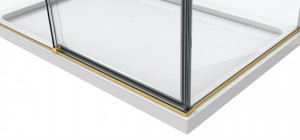 Cabina dus dreptunghiulara Belform Fortuna, usa batanta, 120x90 cm, profil auriu - Img 4