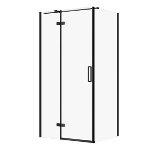 Cabina dus dreptunghiulara Cersanit Jota, usa batanta stanga, 100x80x195 cm, negru