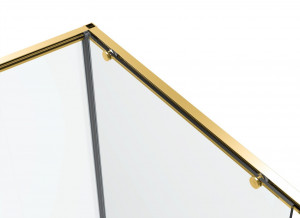 Cabina dus patrata Belform Fortuna, usa batanta, 80x80 cm, profil auriu - Img 3