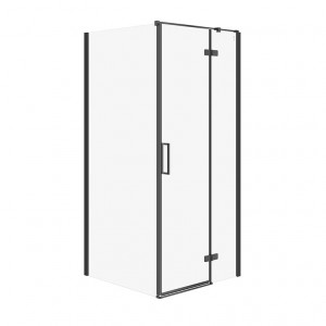 Cabina dus patrata Cersanit Jota Black, usa batanta, dreapta, 90x90 cm