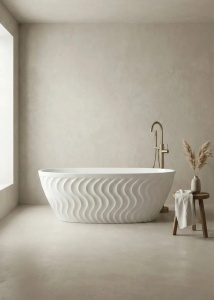 Cada baie freestanding Eva, acril, 170x80 cm, alb lucios  - Img 3