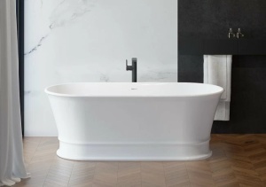 Cada baie freestanding ovala Foglia Clasic Elegante, compozit, cu preaplin, 170 x 84 cm - Img 2